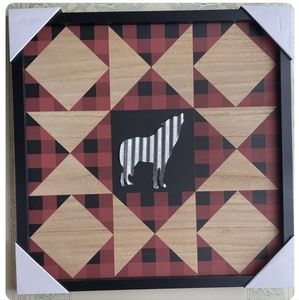 Rustic 3D Wolf Galvanized Metal Screen Printed Art Decor BNWT Ltd Ed  SO 1 LEFT